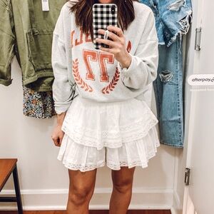 White ruffle skort